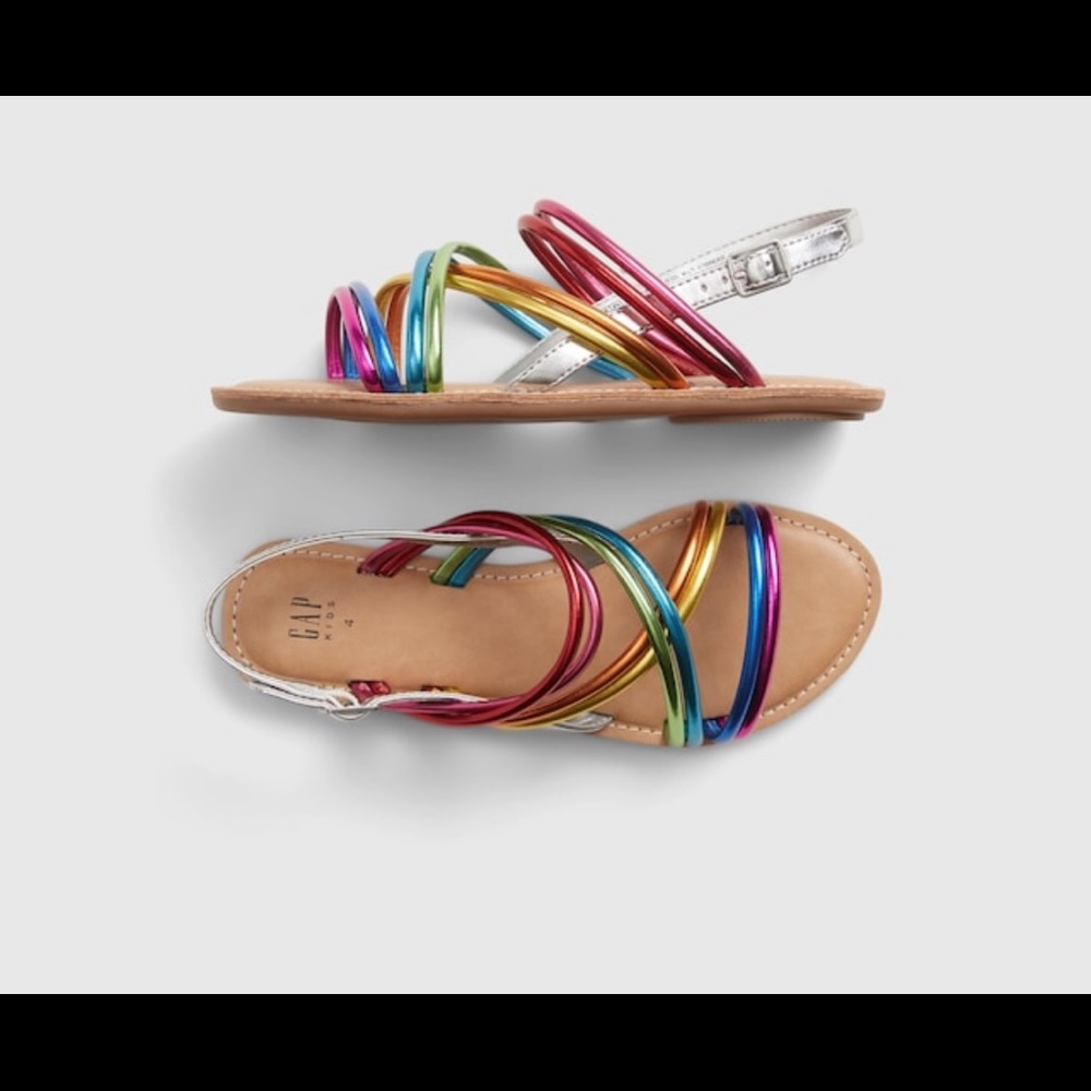 NWT rainbow sandals, toddler size 11